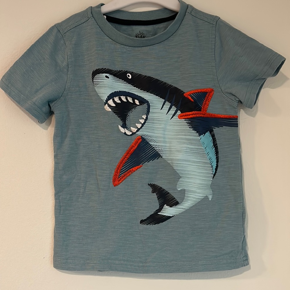 Shark Embroidered Graphic Tee